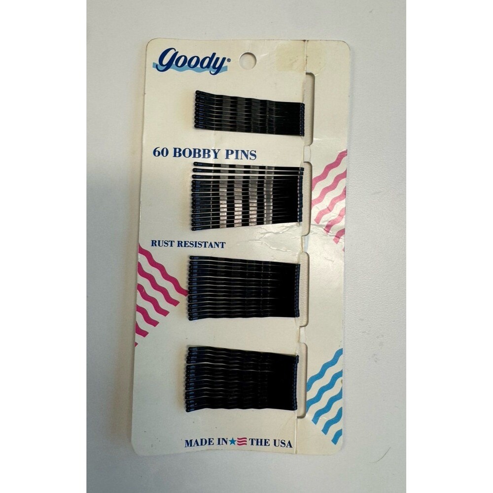 Goody Hair Bobby Pins Vintage 1989 #824/3 80s Hair 60 Total Pins Made In The USA
